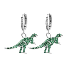 Новые модные, милые, романтические и высококачественные циркониевые серьги с динозавром Юрского периода для девочек/Женские Ювелирные серьги ER-332