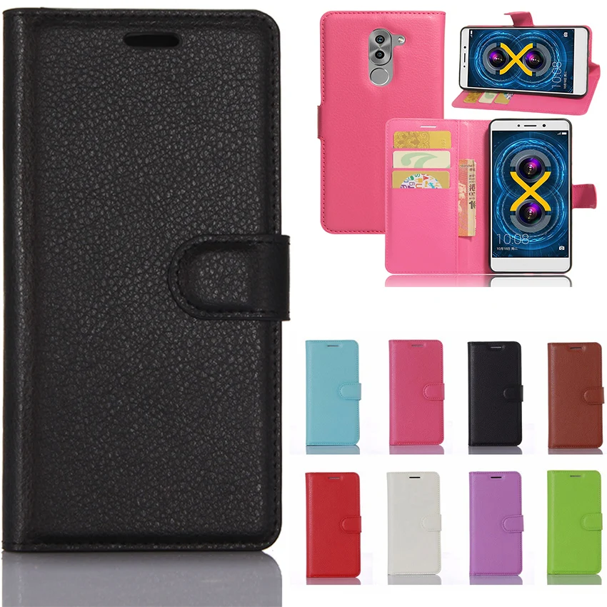 5.5&quot Huawei Honor 6X Case Hight Quality Luxury Flip Leather Stand Book Style Back Cover For Coque fundas | Мобильные телефоны и