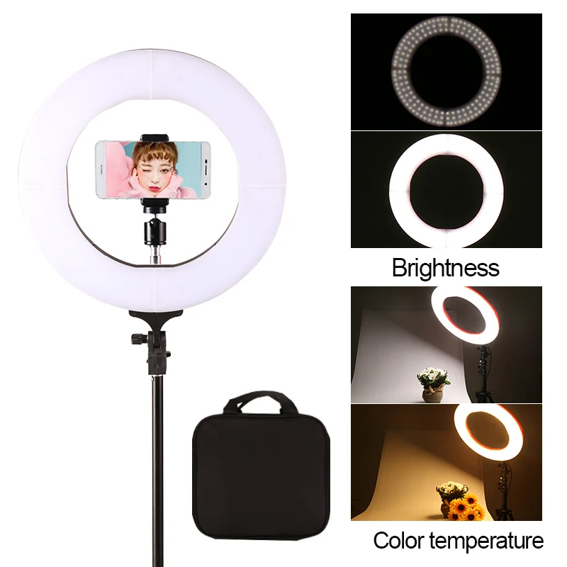 

GSKAIWEN 12" Photography Video Studio Ring Light Annular Lamp 3200K-5500K Dimmable Diital Lamp Light With Tripod Stand For Video