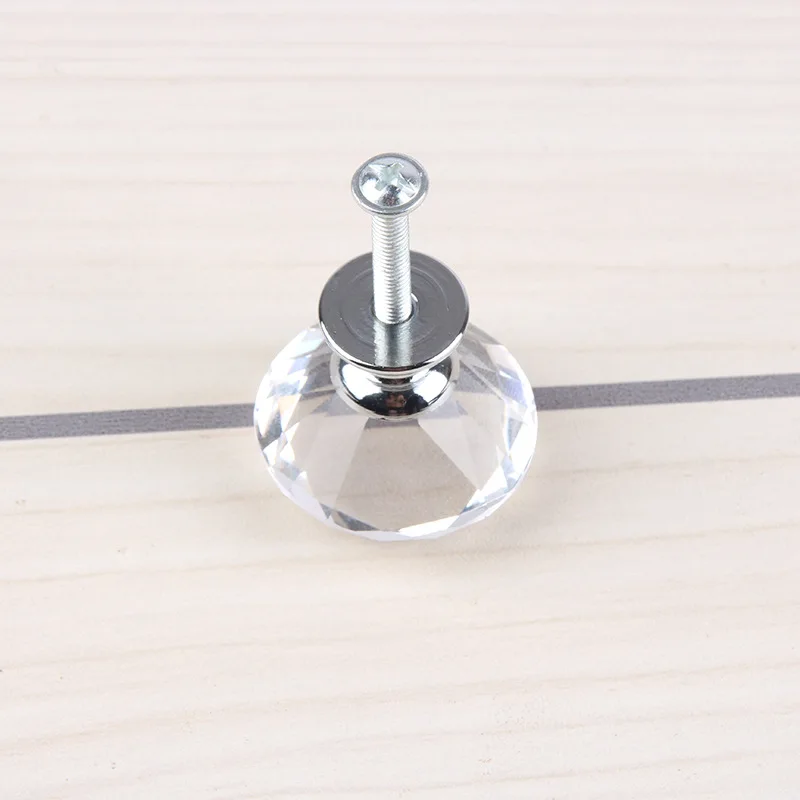 Ручки 30 мм Алмазная форма дизайн хрустальные стеклянные ручки Pomelli шкаф выдвижной ящик кухонный шкаф двери шкаф ручки Аппаратные средства