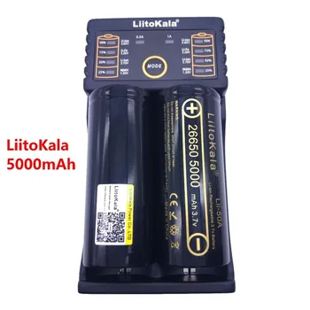 

Liitokala lii-202 cargador DE bateria + 2 unids hk lii-50a Liitokala 26650 5000 mah bateria recargable para la linterna, 40-50a