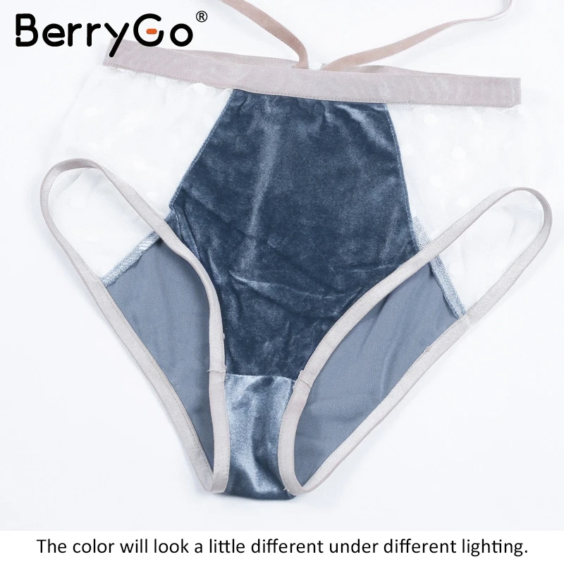 BerryGo ремень Бархатная Сетка нижнее белье бюстгальтер короткие наборы с открытой
