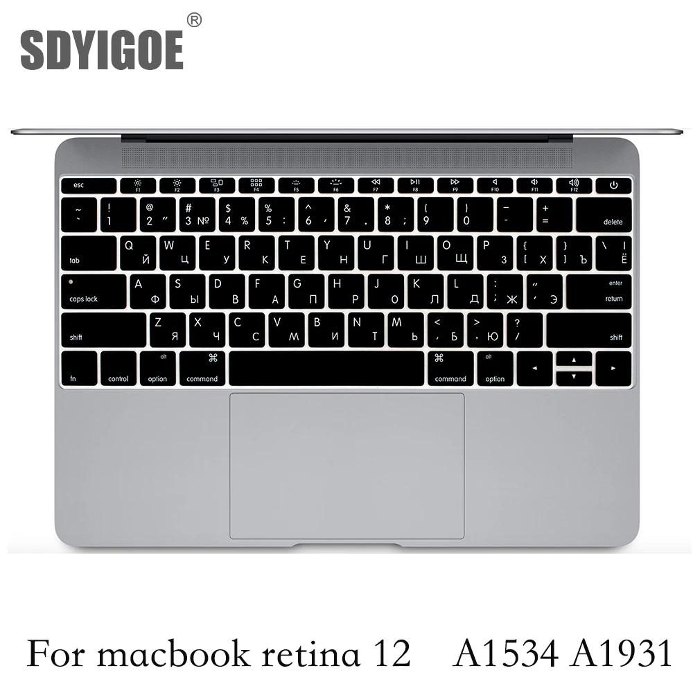 Русская версия США силиконовая клавиатура Обложка кожи для Macbook pro13 дюймов A1708(без сенсорной панели) для Macbook 1" A1534 retina