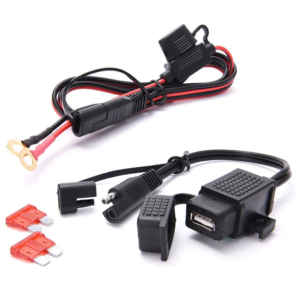 

SAE To USB Inline Fuse Adapter Heat Resistant ABS Waterproof Durable Motorcycle Accessories Anti Corrosion Charging Cable