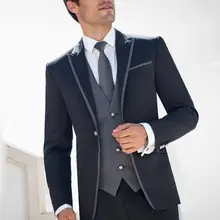 Мужские свадебные костюмы максимумом нагрудные мужские костюмы на свадьбу смокинги одна кнопка жених костюм три( пиджак+ брюки+ жилет+ галстук