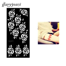 1 шт полый трафарет для татуировки хны с рисунком цветка розы, Аэрограф для рисования женских ног и рук, хна, шаблон для татуировки, лидер продаж, S281