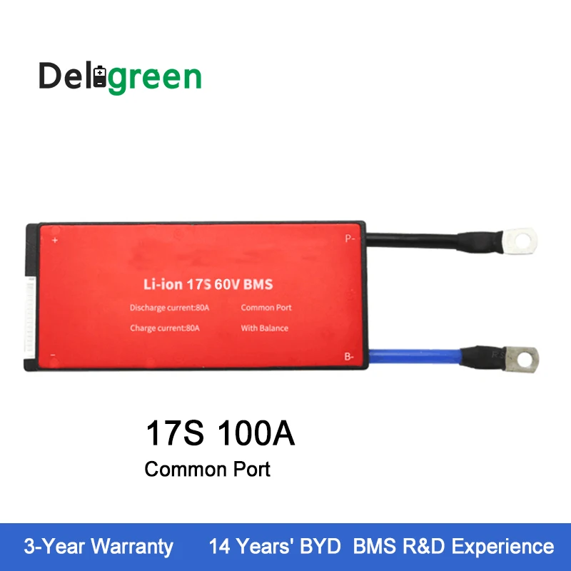

Deligreen 17S 100A 60V PCM/PCB/BMS for Li-PO LiNCM battery pack 18650 Lithion Ion Battery Pack