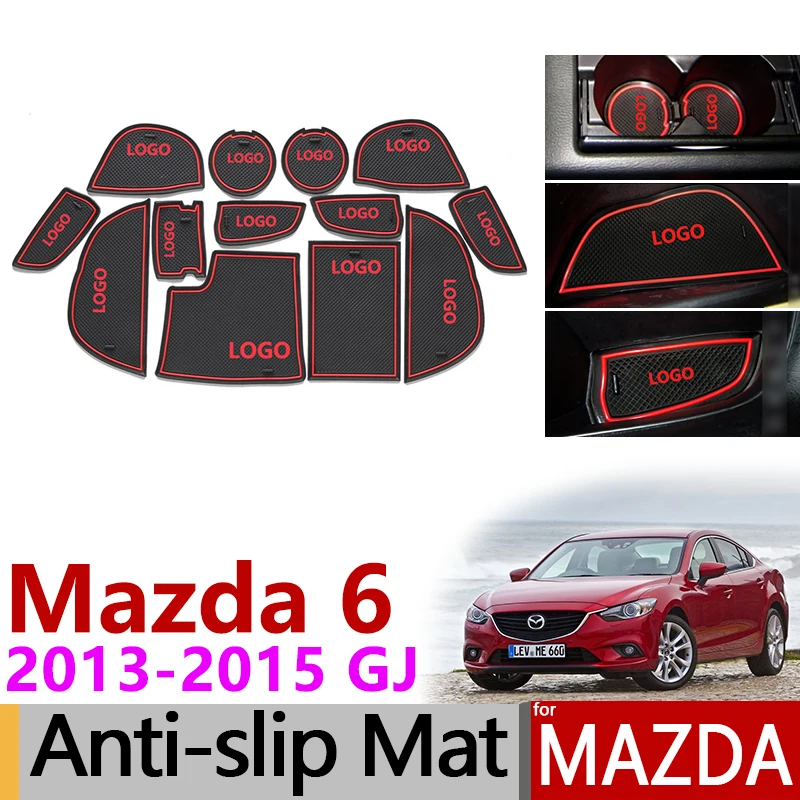 Противоскользящие ворота Слот коврик резиновая подставка для Mazda 6 2013 GJ Atenza dzda6 Предварительно Подтяжка лица вагон, седан аксессуары наклейки