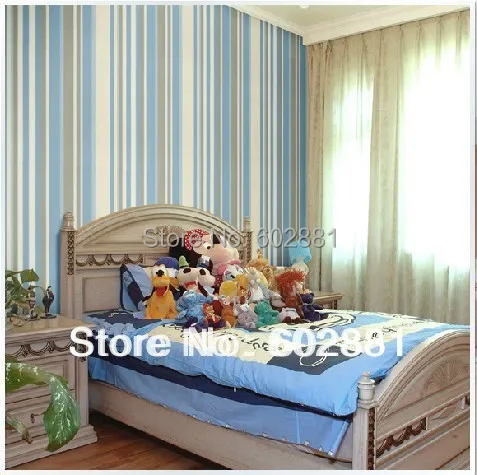 

#6016-PVC 10M Multiple Stripes Print Wallpaper Kids room,Children Bedroom,Home Decor,6colors Wholesale