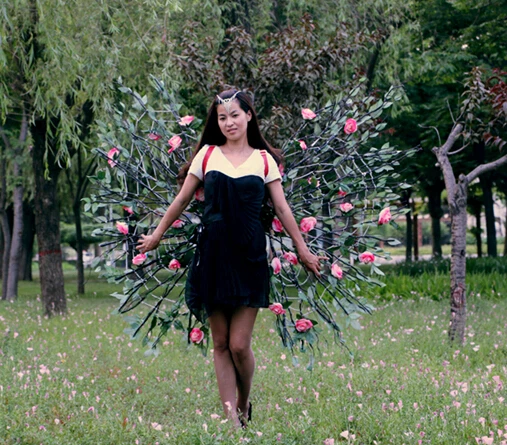 

Beautiful leaf angel wings Nice flower fairy wings large props for shooting Wedding decorations stage show EMS free shipping