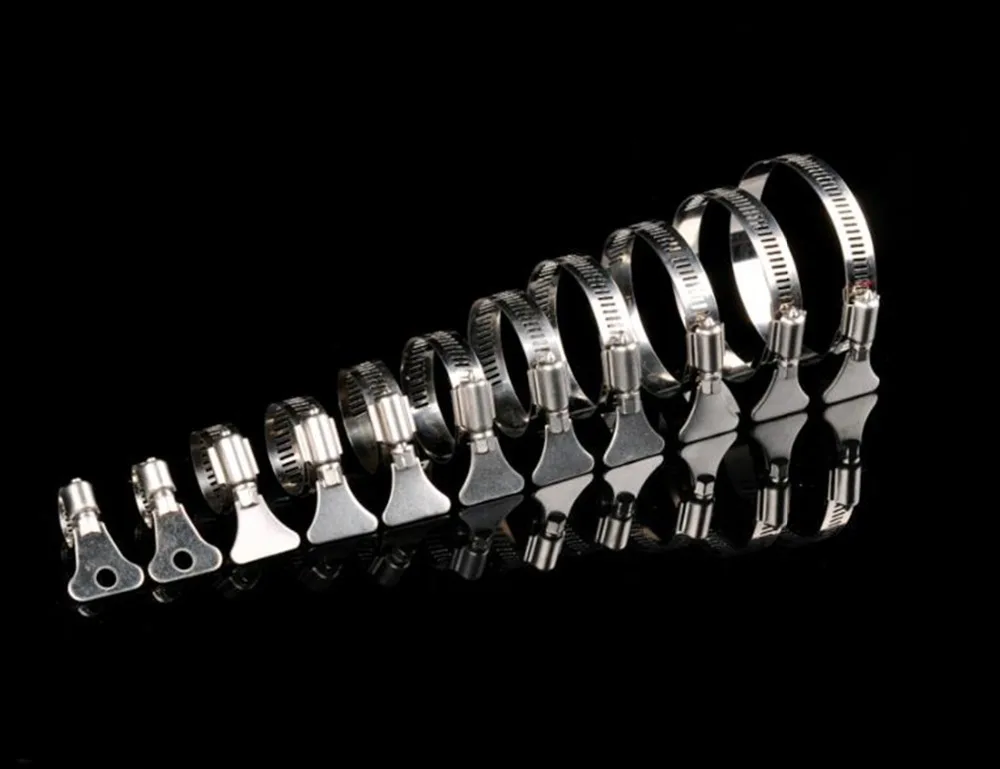 High quality stainless steel wing nut gas hose clamp with a handlein