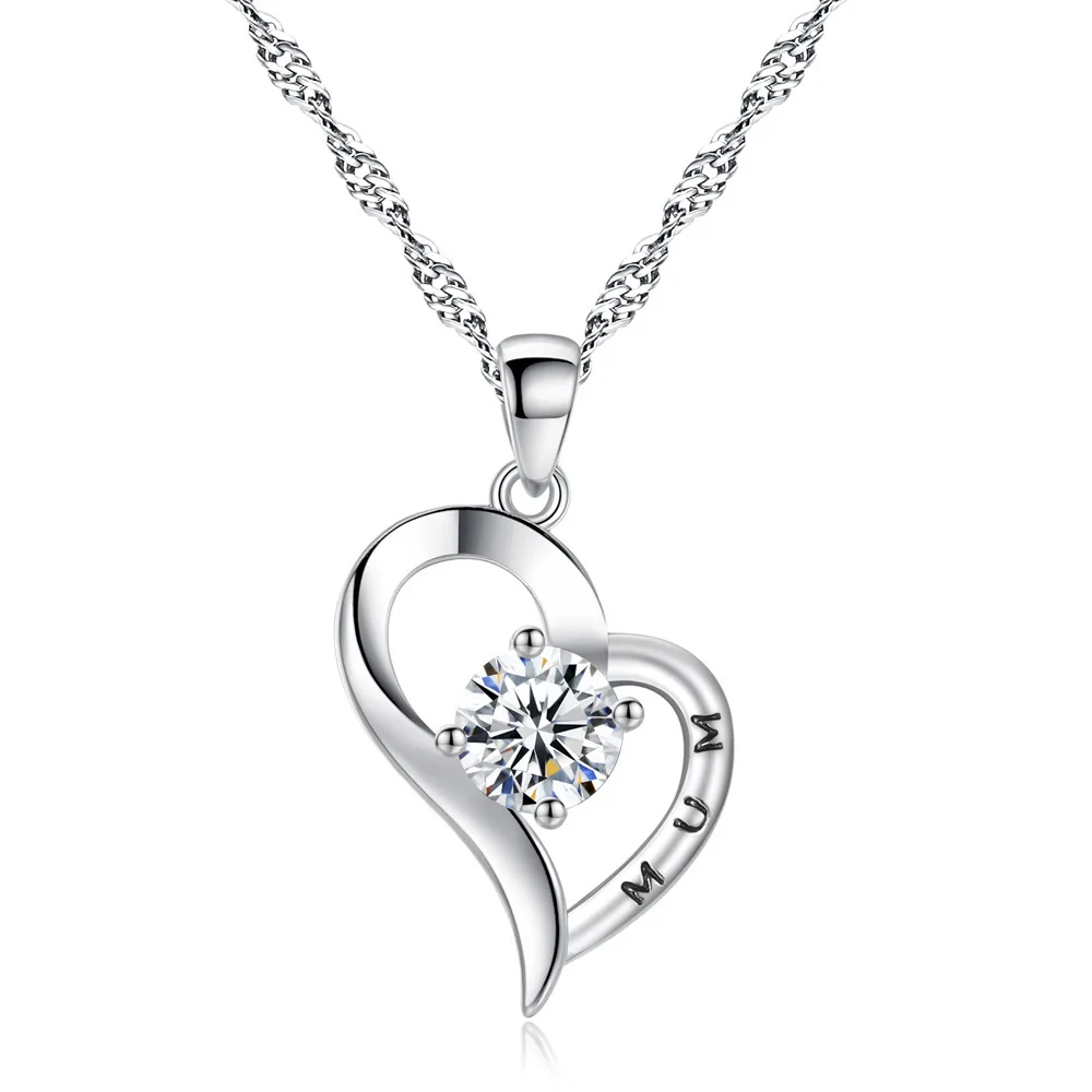 1PC Bulk Collections Pendant Necklace Set Cubic Zircon Heart Pendant