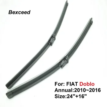 

1 Pair (24"+16") New High Quality Bexceed of wiper arm puller Car Windshield rubber wipers Blade For FIAT Doblo