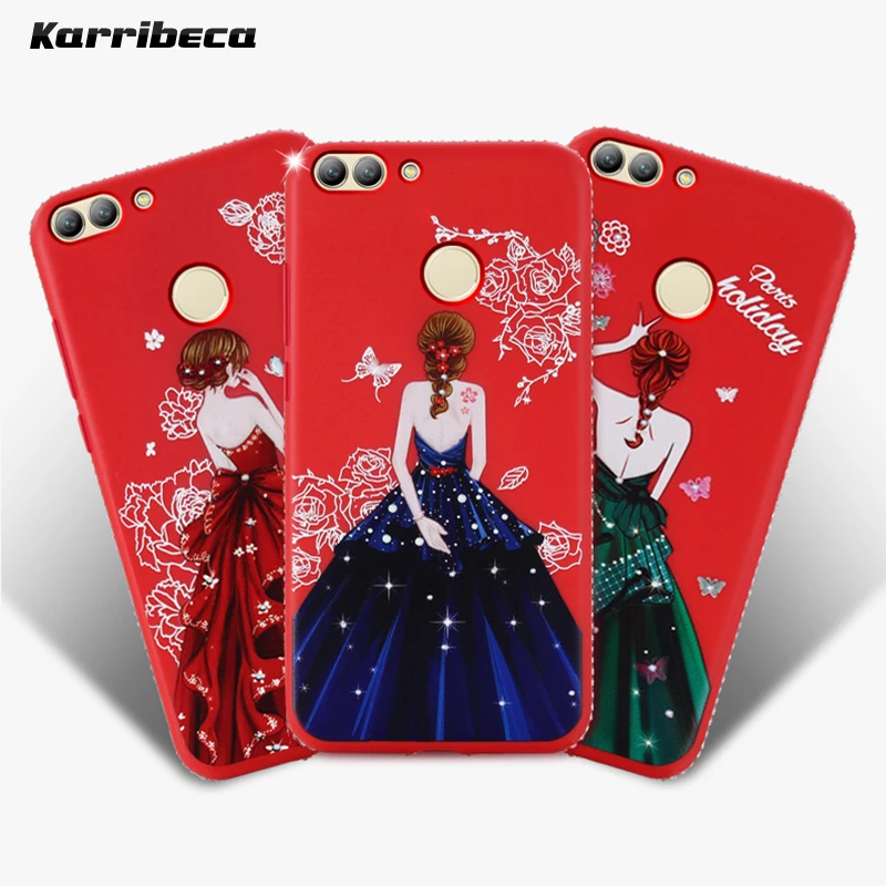Dress girl silicone case huawei p smart (9)