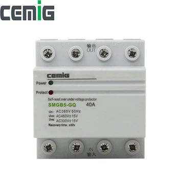 

Cemig SMGB5-GQ AC380V 4P Automatic Recovery Reconnect Over Voltage and Under Voltage Protective Device Protection Relay