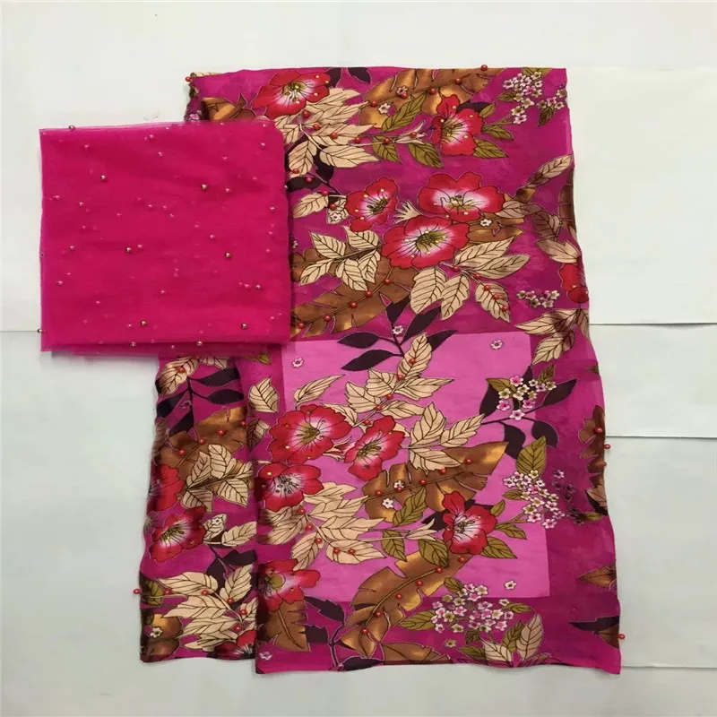 

5+2yards! most beautiful Silk lace Fabric Satin For Dress new arrival African silk velvet fabric good quality for gold LXE030808