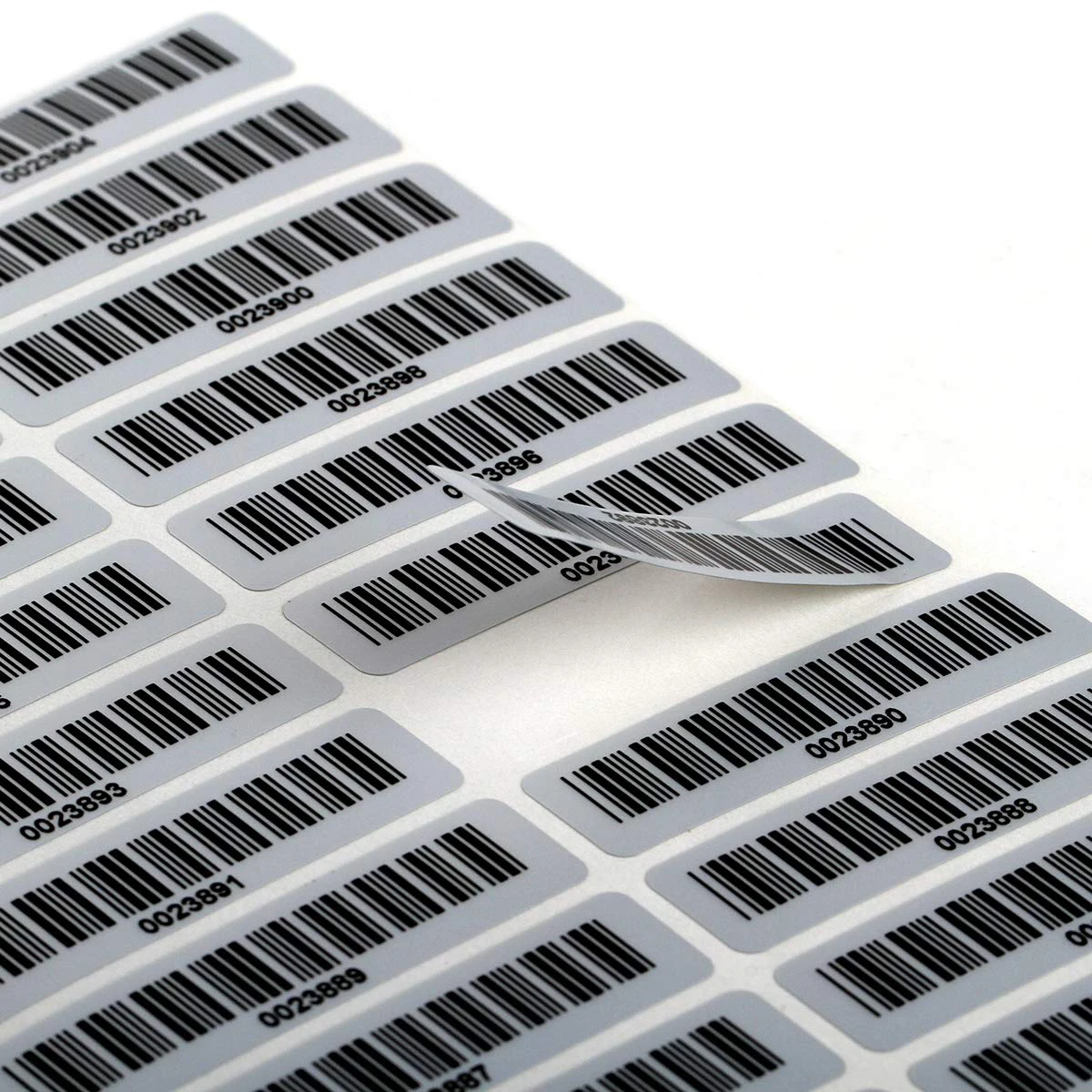 

120PCS/Lot Asset Tags Pre-Printed with Barcode Code39 Laebles Matte Silver PET No Duplication Number No Fading Size 2" x 1"
