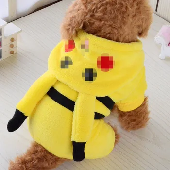 

Winter Dog Jacket Puppy Dog Clothes Cartoon Pet Outfits Yellow Clothing For Dog Warm Chihuahua Clothes Pajamas Lovely Costume