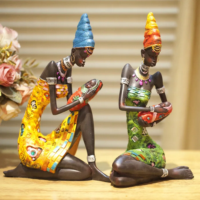 

African figure Ornament Home ornament new house Ornament European living room Tabletop Arts and Crafts Decorative ornaments baby
