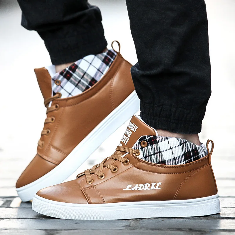 Frühling Herbst Schuhe männer Skateboard Schuhe High Top Männer Hohe Britischen Stil Komfortable männer Skateboard Turnschuhe Sport- in