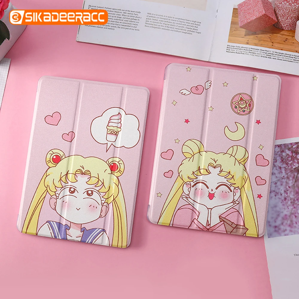 Милые Чехлы Sailor Moon для iPad 2 3 4 Mini 1 5 Air 10 Pro 9 7 2017 2018 Новый чехол планшета из мягкой