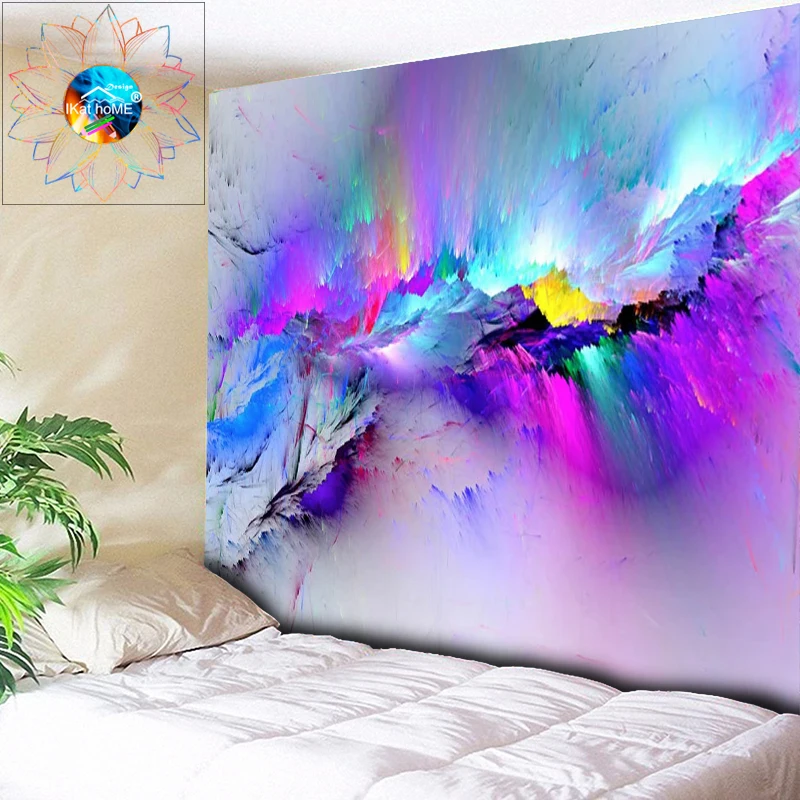 

Abstract Ombre Nebula Bar KTV Yoga Wall Tapestry Art Wall Cloth Tapestries Psychedelic Wall Hanging Large Wall Fabric Bed Sheet