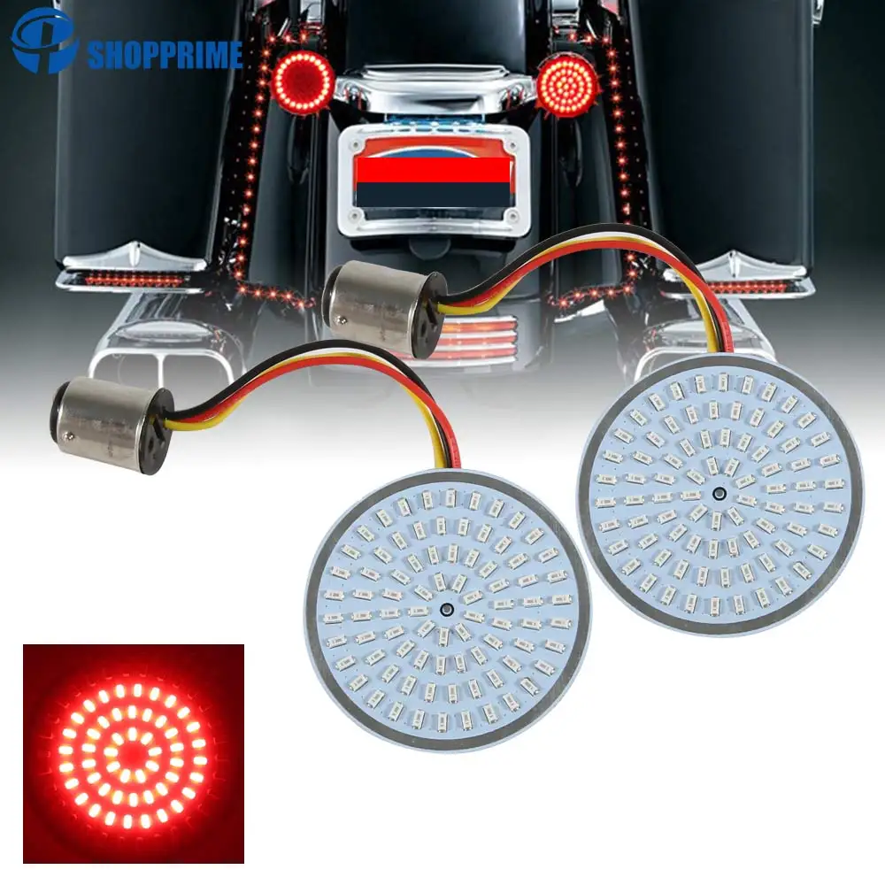 

2" Red 1157 LED Rear Turn Signal Inserts Bullet Style for 2017 Street Glide Special Brake signal light