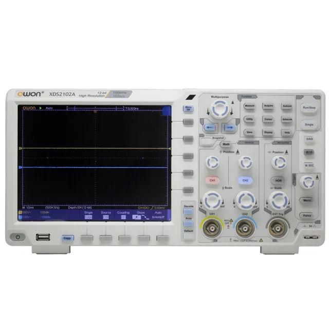 Cheap OWON XDS2102A 100MHz 12 bits High Resolution ADC Digital Oscilloscope SPI/I2C/RS232/CAN decode  XDS2102A 