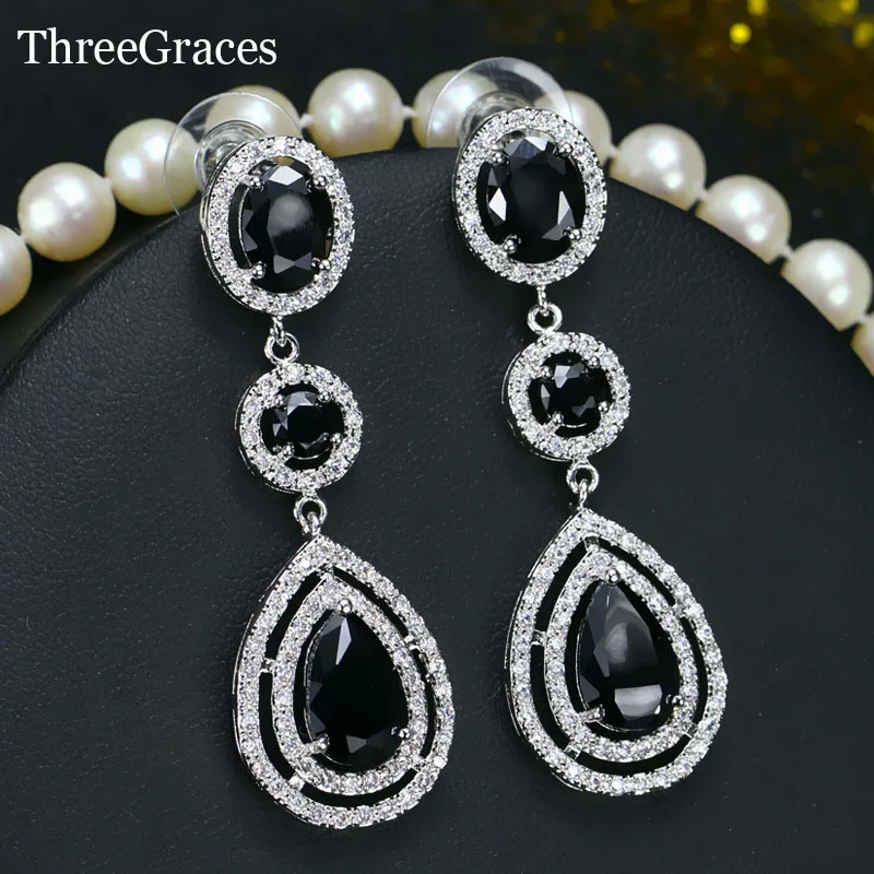 ThreeGraces высокое качество американские женские CZ Ювелирные изделия фианит длинные