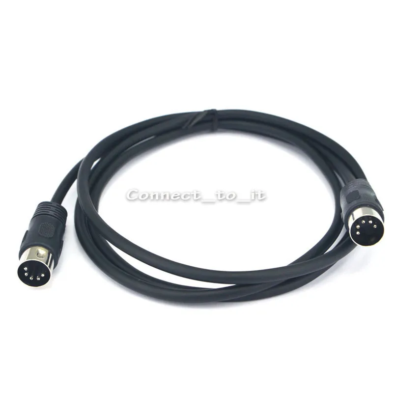 DIN 5P MIDI Cable with 5 Pin DIN Plugs 5 Feet Black-in Connectors from ...