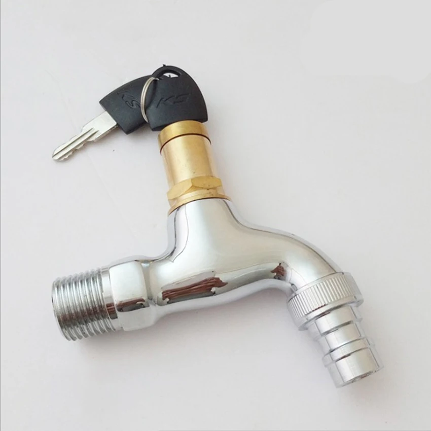 Copper Valve Core Bibcocks Outdoor Water Tap With Lock Basin