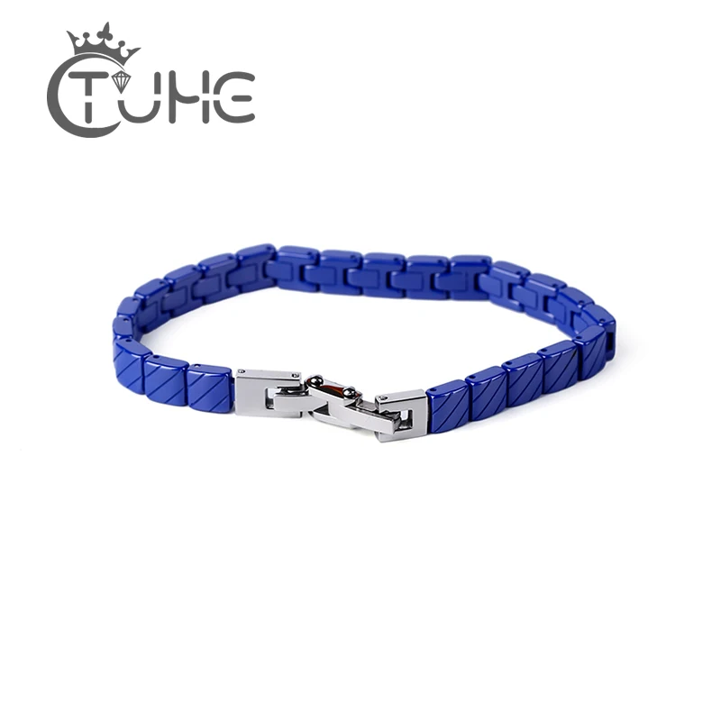 Healthy Blue Pink Ceramic Charm Bracelet Elegant Style Bright Never Fade Stainless Steel Lock Women Couple Bracelet Gift Jewelry Healthy Blue Pink Ceramic Charm Bracelet Elegant Style Bright Never Fade Stainless Steel Lock Women Couple Bracelet Gift Jewelry