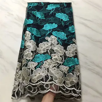

African Lace Fabric 2019 new design French Mesh tulle Lace Fabric High Quality Nigerian Beaded lace Fabric for Wedding party dress