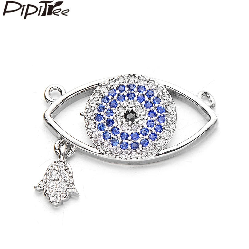 

Pipitree Fashiom Brass Evil Eye Charms with Hamsa Hand Pendant DIY Cubic Zirconia Charms for Pendant Jewelry Making Accessories