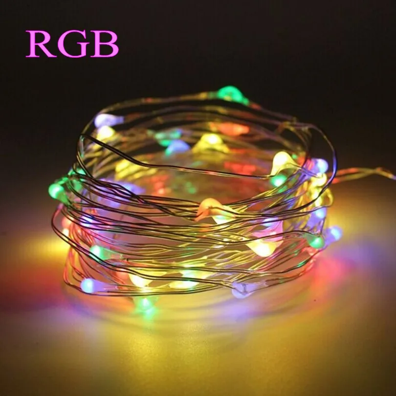 AA на батарейках светодиодные гирлянды RGB холодный теплый белый 10 м 5 2 3