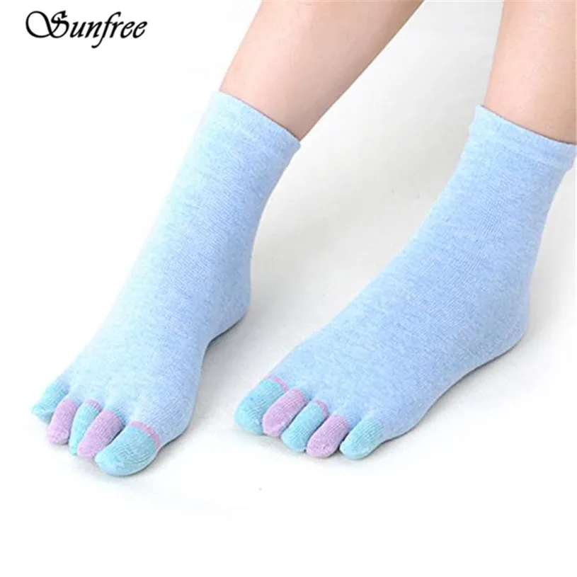 Image Sunfree 2016 Womens Colorful Yoga Gym Non Slip Massage Toe Socks Full Grip With Socks Heel Brand New and High Quality Nov 8