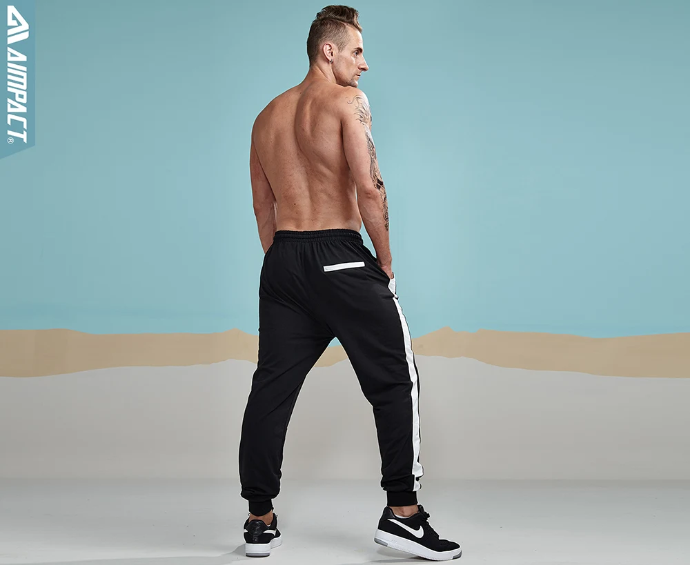 Aimpact 2018 New Sweat Pants Men Contrast Patchwork Cotton Sweatpants Man Casual Joggers Fitted Active Track Pants Male AM5009 (15)