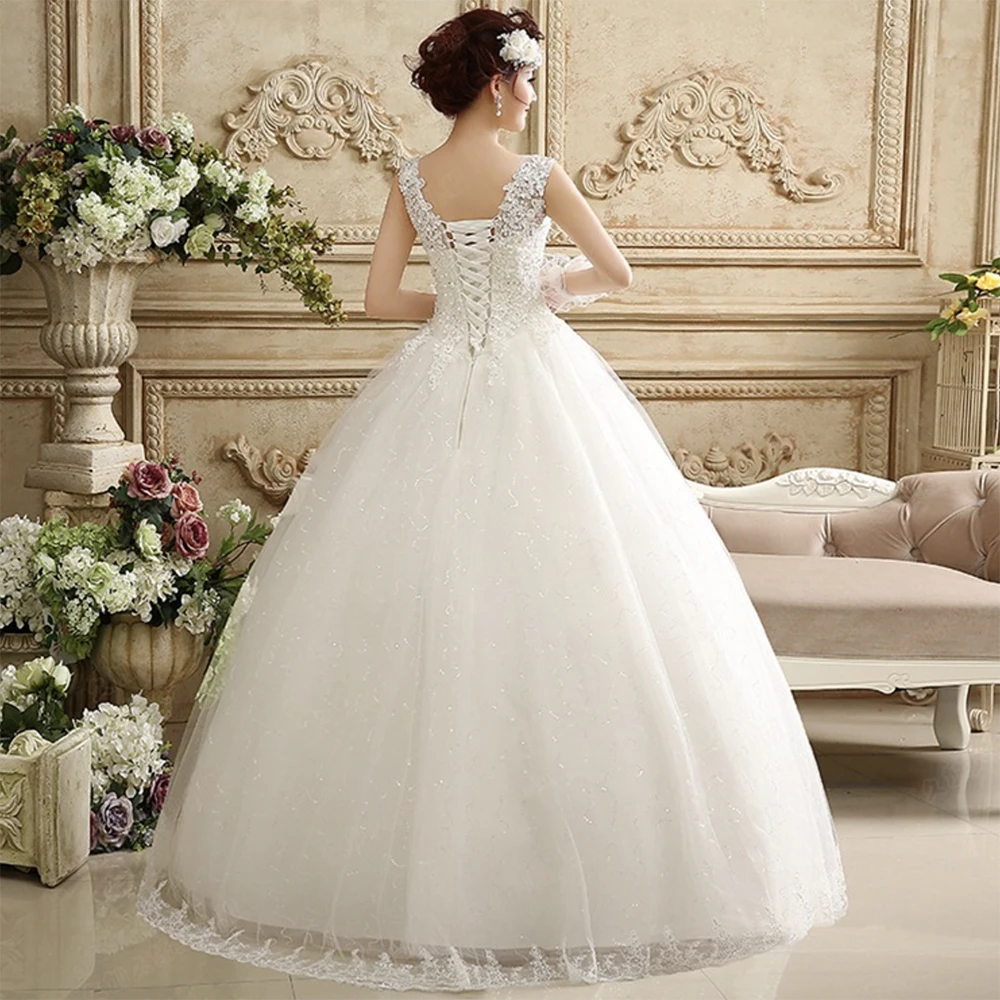US $57.80 Fansmile Vestidos De Noivas Pearls Ball Gown Wedding Dress 2020 White Princess Plus Size Bridal Wedding Gowns Fsm643f