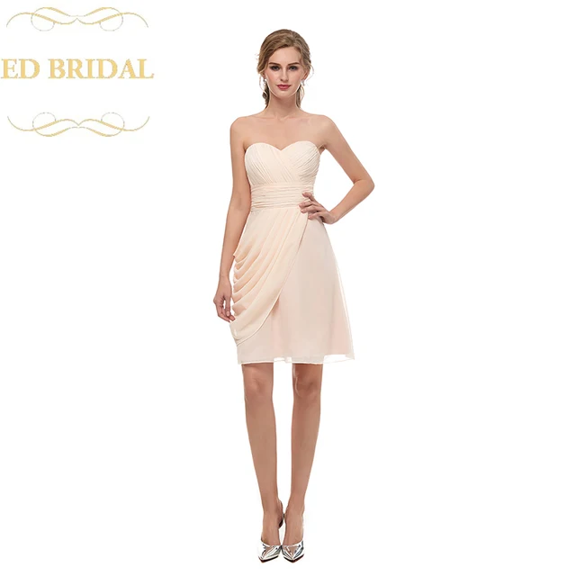 Sweetheart Chiffon Blush Pink Short Bridesmaid Dress Wedding Sweetheart Chiffon Blush Pink Short Bridesmaid Dress Wedding Party Gown Tail Plus Size Included