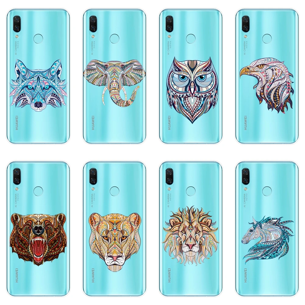 

Case For Huawei Nova 2i 2 Lite Plus 3 3I 3E Silicone Soft Wolf Bear Tiger Back Cover For Huawei Nova Smart Lite 2017 Phone Case