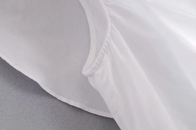 Новинка, модная Женская Асимметричная белая рубашка с оборками, повседневные блузы с коротким рукавом, свободные топы, сорочка, блузы S3898