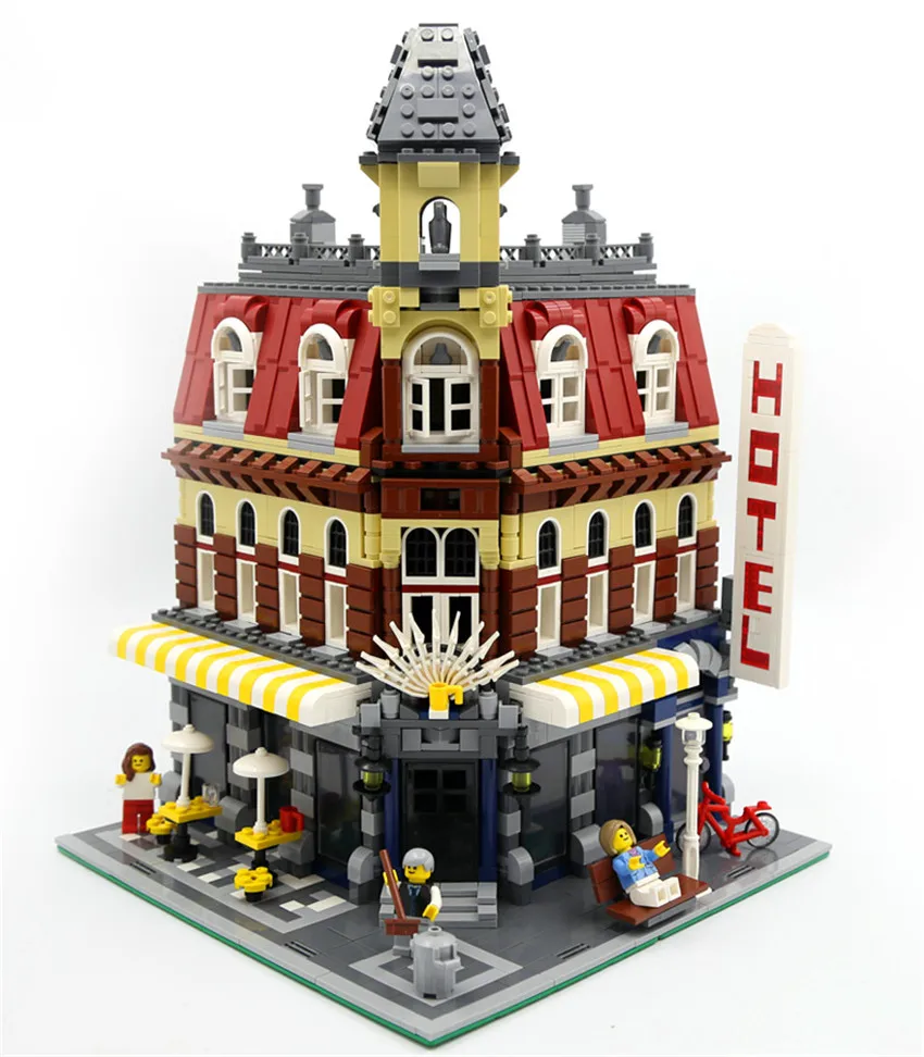 

15002 2133Pcs Clone City Street Make Cafe Corner Model Building Kits Blocks Brick Toy Kids Gift Compatible with Legoings