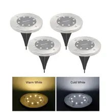 Уличный водонепроницаемый наземный светильник, 8 светодиодов, светильник на солнечной энергии с датчиком, ландшафтный светильник для лужайки, светильник для садовой дорожки, напольный светильник s