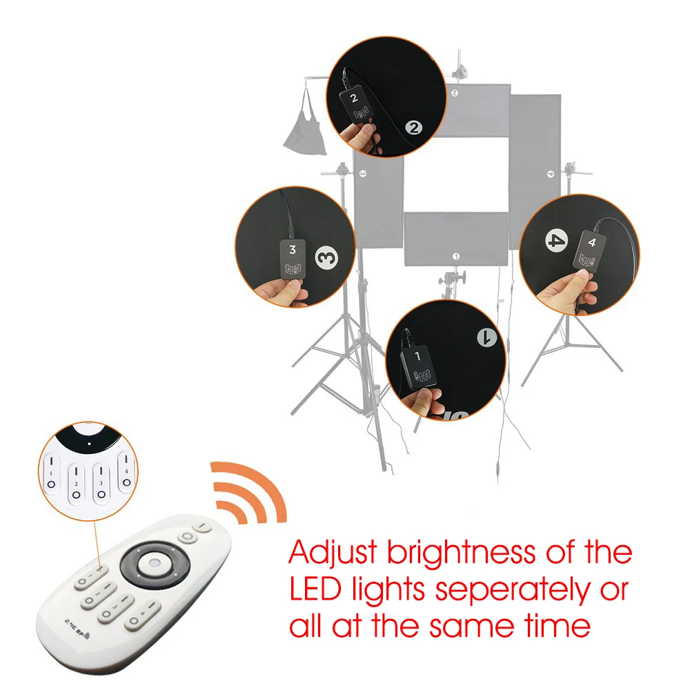 Набор 4 в 1 capsaver светодиодное Видео Освещение студийное освещение для фотографии