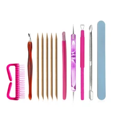 AriesLibra, 12 шт., толкатель для кутикулы, набор для дизайна ногтей, инструменты для удаления омертвевшей кожи, инструменты для педикюра, маникюра, пилочка для ногтей, расческа