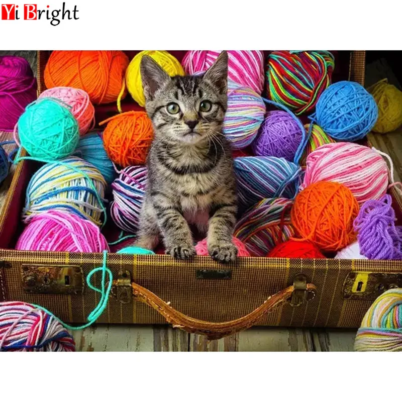 

Diamond Painting square&round Cross Stitch Wool cat 5D DIY Diamond mosaic diamond Embroidery rhinestones gift LWR