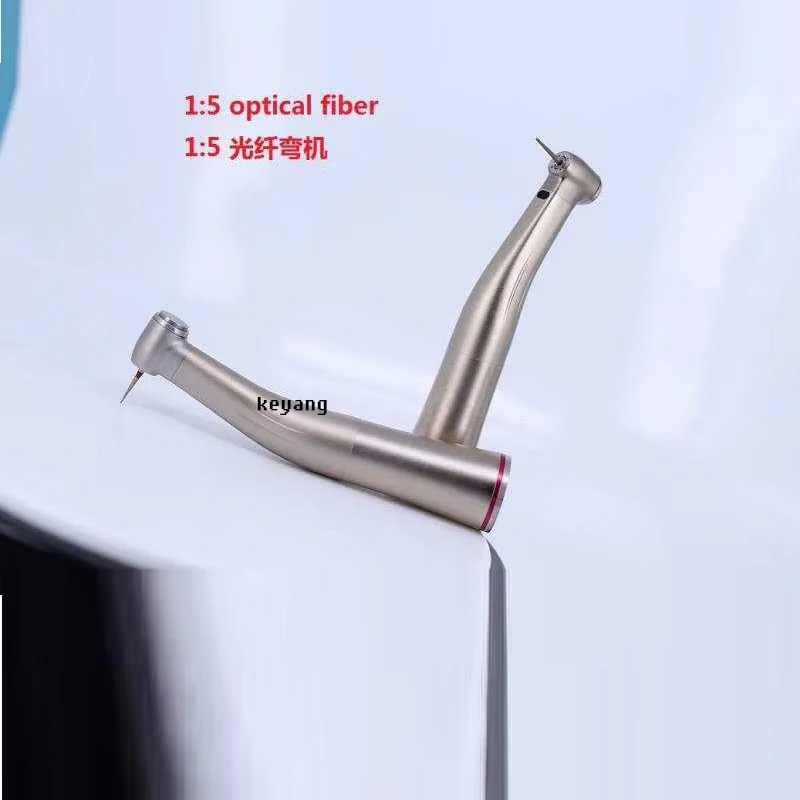 

Dental 1:5 Increasing /LED Fiber Optic Contra Angle Handpiece Red Ring Push