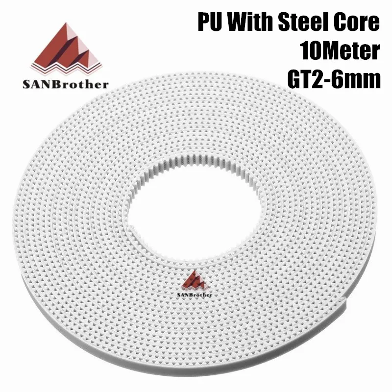 GT2 حزام PU مع الصلب الأساسية GT2 حزام 2GT مؤقت اشتعال العرض 6 مللي متر 10 مللي متر ل 3D طابعة أجزاء مكافحة -ارتداء تعزيز مفتوحة حزام