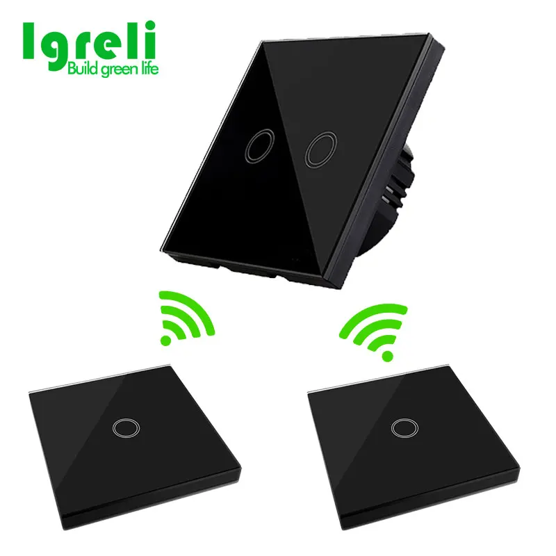 Smart touch переключатель с бесплатными наклейки Бесплатная беспроводной двойной