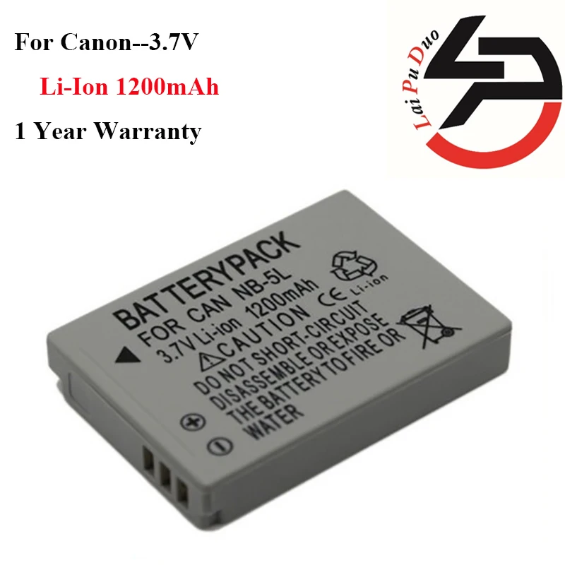 

1200mah High Quality Replacement Camera Battery For Canon NB-5L 800 SD890 SD950 SD990 85 850 960 SD870 SD970 SD990 SX200 SX210